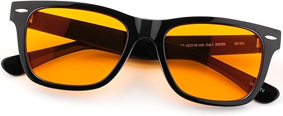 Sleep Glasses 99.9% Blue Light Glasses Dual AR Coatings Amber Orange Lens